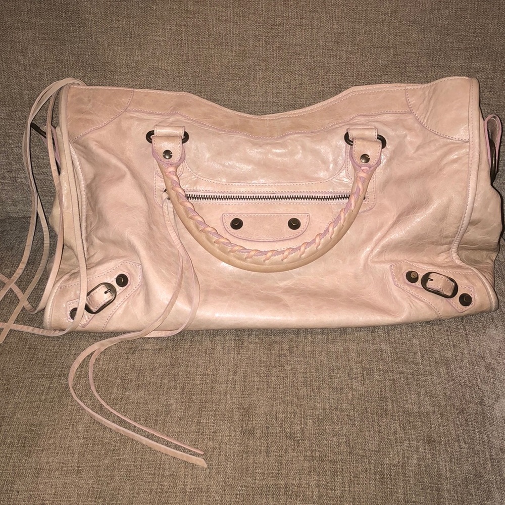Balenciaga light pink/taupe leather bag